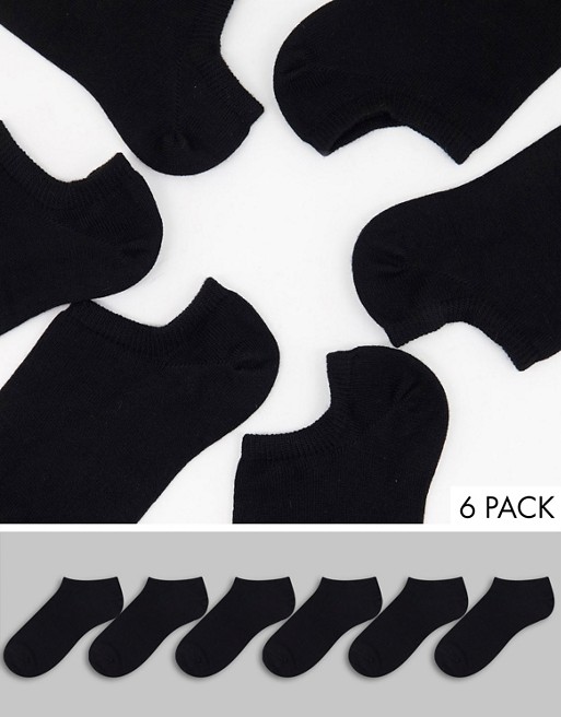 Accessorize pack of 6 bamboo super soft trainer socks in black