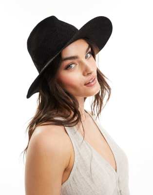 Accessorize Accessorize packable fedora hat in black