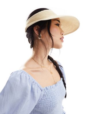 Accessorize packable visor in straw