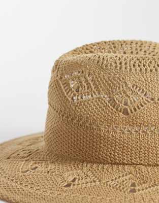 Accessorize Packable Weave Cowboy Hat In Brown