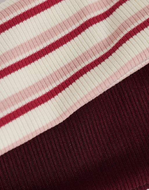 Accessorize - Pakke med 2 bordeaux hårbånd med striber, 3 af 3