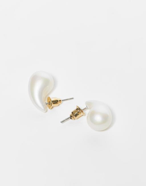 Accessorize - Pakke med 3 par guldfarvede/sølvfarvede/perlemorsfarvede mini-øreringe med dråbedesign, 3 af 3