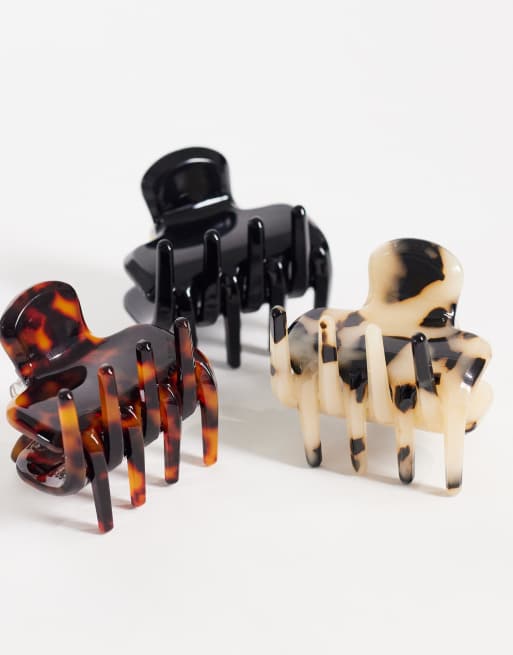 Accessorize - Pakke med 3 skinnende hårklemmer i multifarvet og med skildpaddemønster, 3 af 3