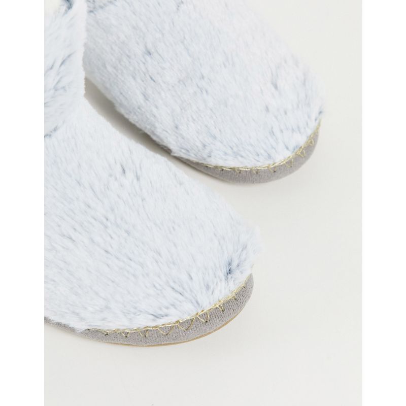 Donna URC3e Accessorize - Pantofole a stivaletto in pelliccia sintetica grigia