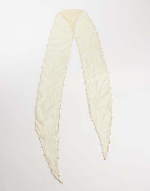 Accessorize pearl edge neck scarf in ivory, 3 of 3