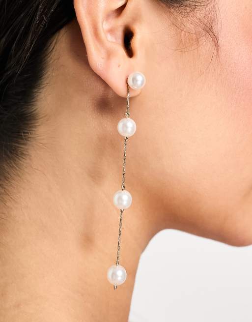 Long deals earrings pearl