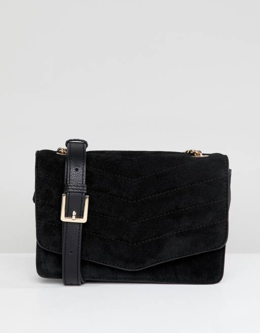 Accessorize Peggys suede chain detail cross body bag ASOS