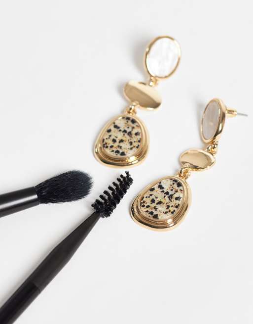 Accessorize - pendientes colgantes de tres piedras con lunares en dorado, 2 de 4