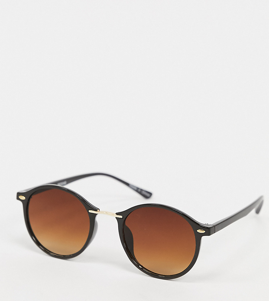 Accessorize Phoebe wire round sunglasses in brown