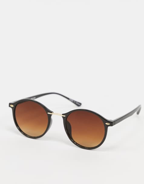 Accessorize Phoebe wire round sunglasses in brown