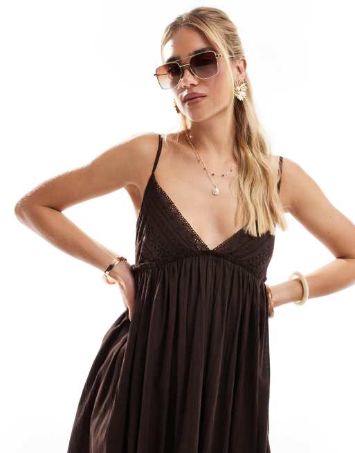 Accessorize – Plażowa sukienka midi w brązowym kolorze , 4 z 4