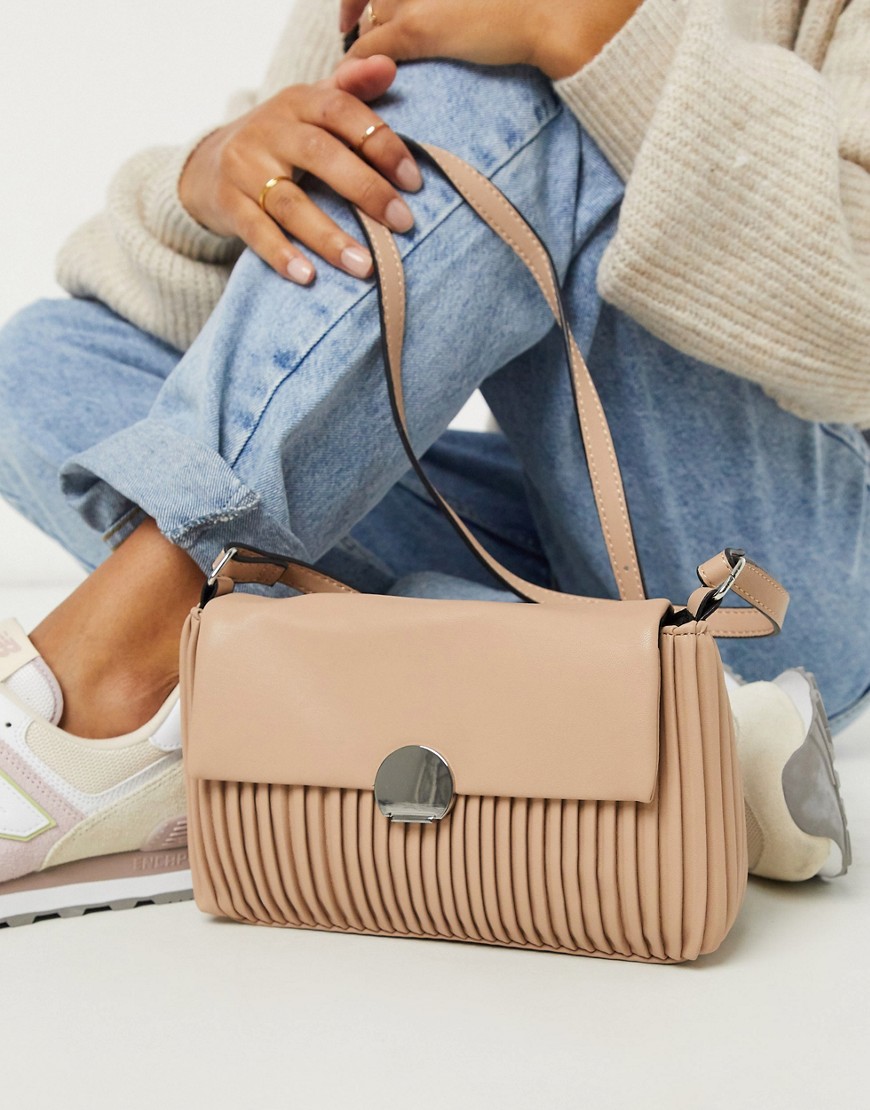 Accessorize pleated cross body bag in blush-Pink