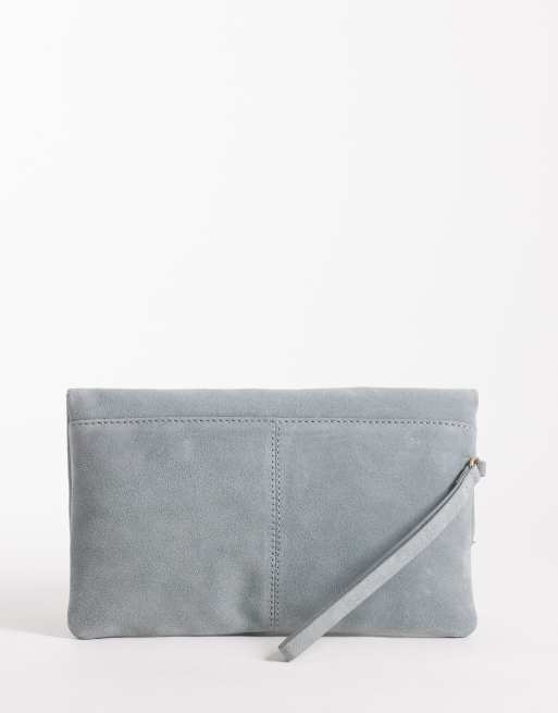 Accessorize - Pochette en daim à rabat - Bleu, 3 de 4