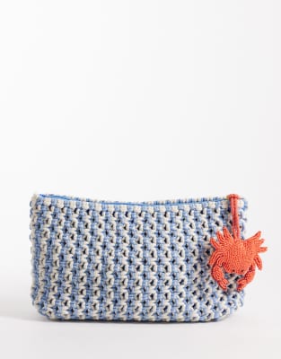 Accessorize - Pochette en macramé avec charm crabe - Multicolore