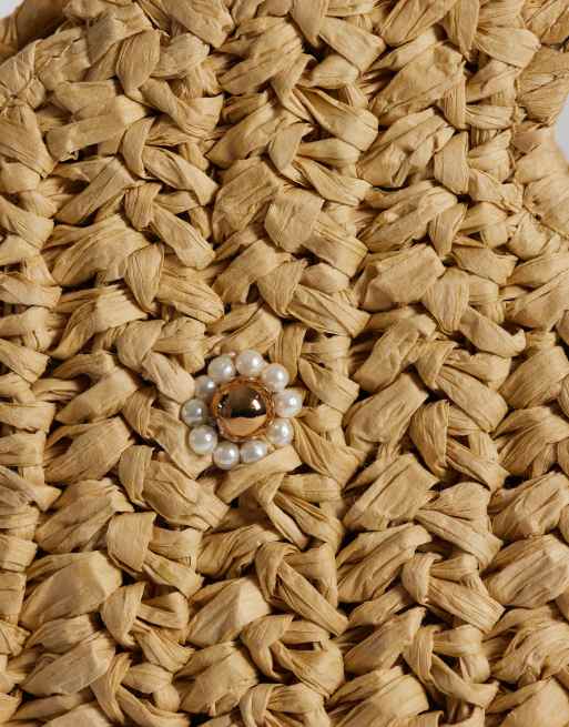 Accessorize - Pochette en raphia forme poisson - Beige, 4 de 4
