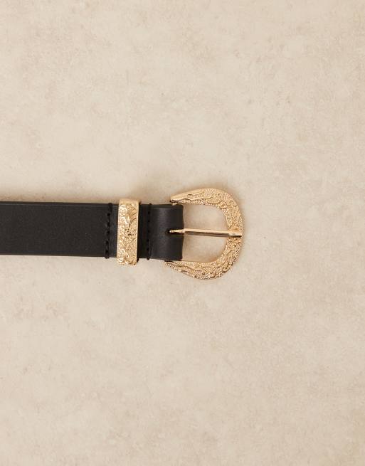Accessorize - Premium - Sort bælte med western-spænde, 2 af 3