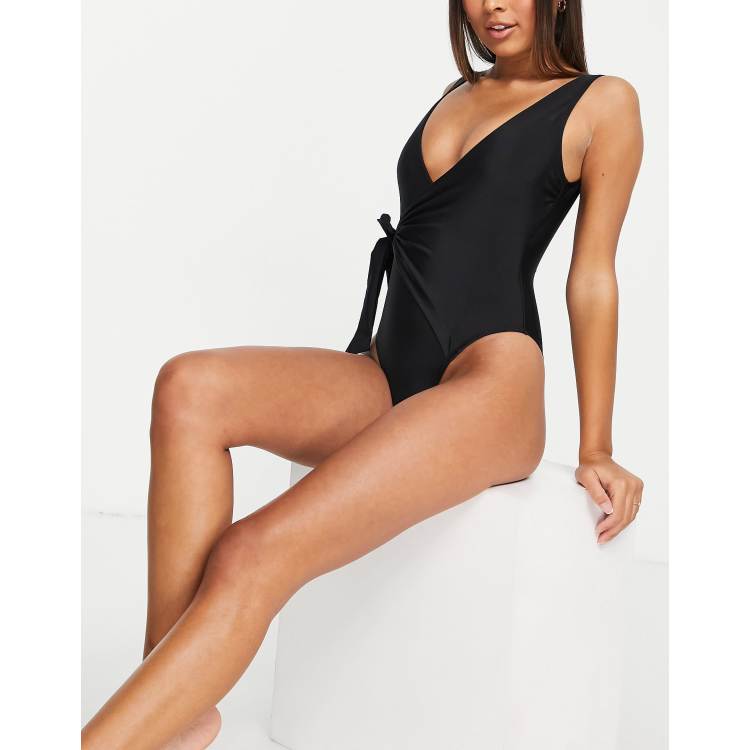 Black wrap cheap bathing suit