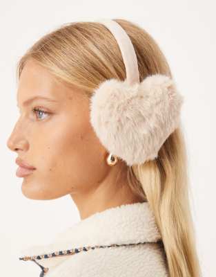 Accessorize - Protège-oreilles caur en fausse fourrure - Blanc