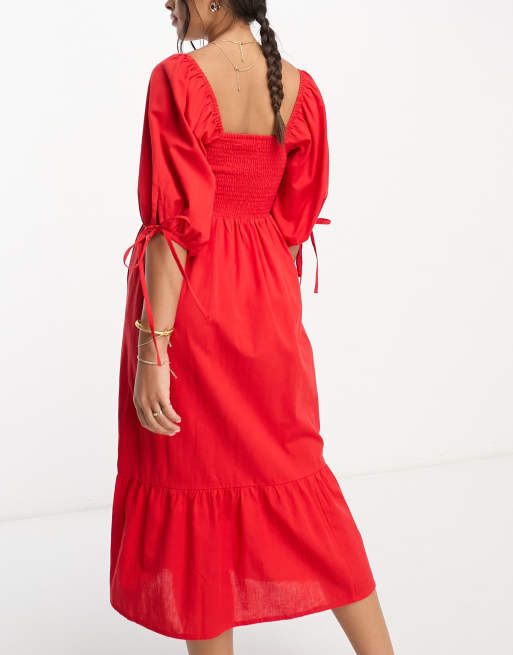 H&m red hot sale summer dress