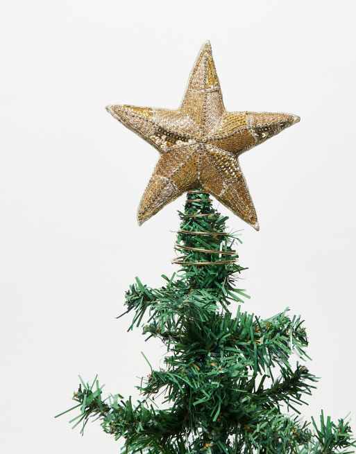 Punta per l'albero di Natale 18,5cm stella traforata argento