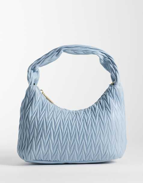 Accessorize quilt handheld shoulder bag in light blue - view 1