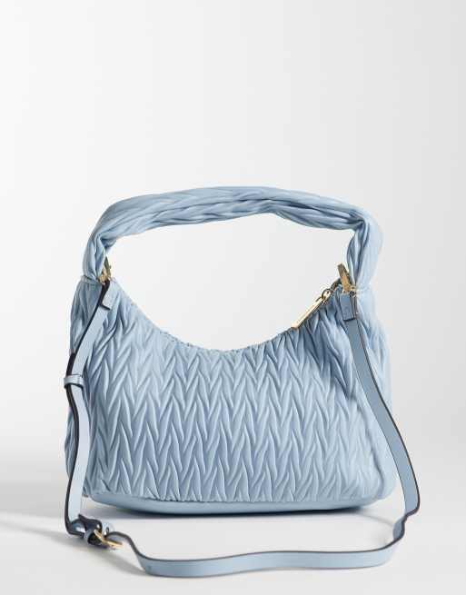 Accessorize quilt handheld shoulder bag in light blue, 3 of 4