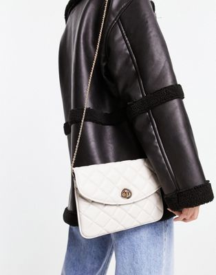 Accessorize quilted clutch bag in white