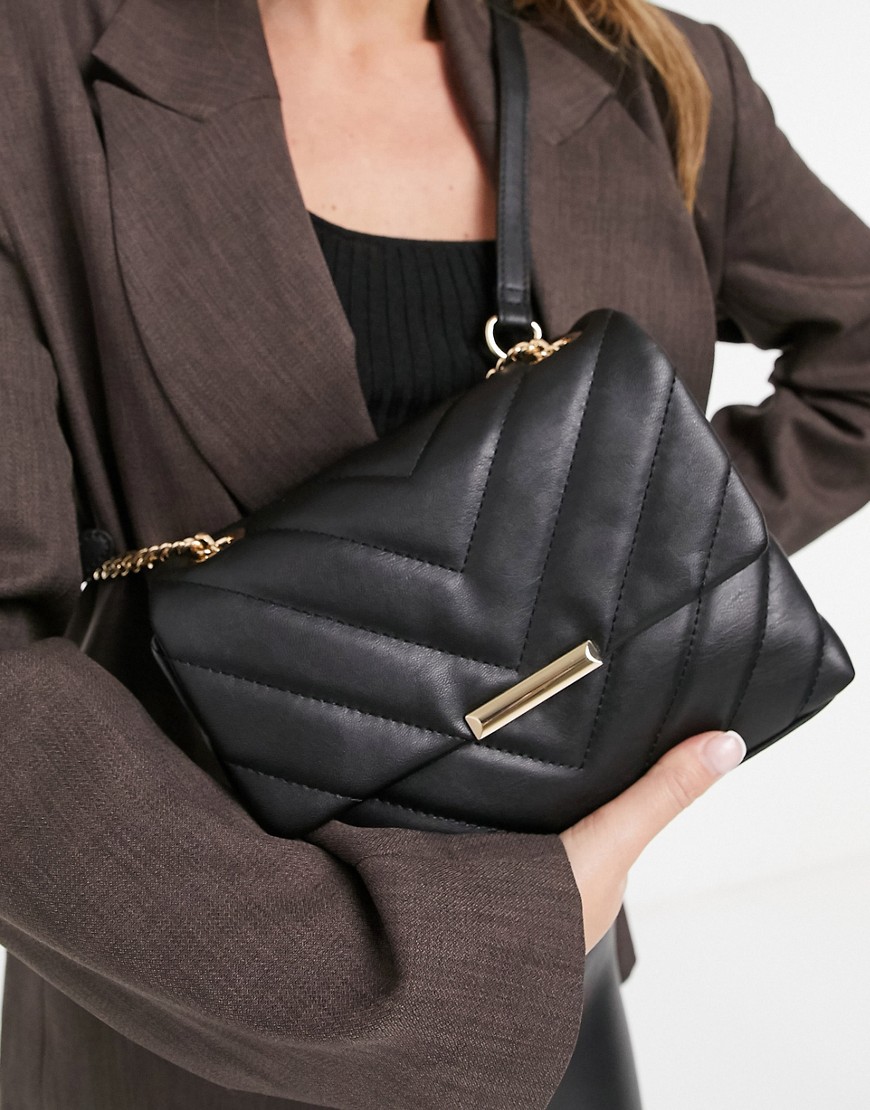Accessorize quilted cross body bag in black
