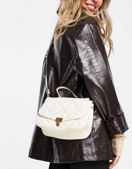 Accessorize quilted crossbody bag in cream ASOS