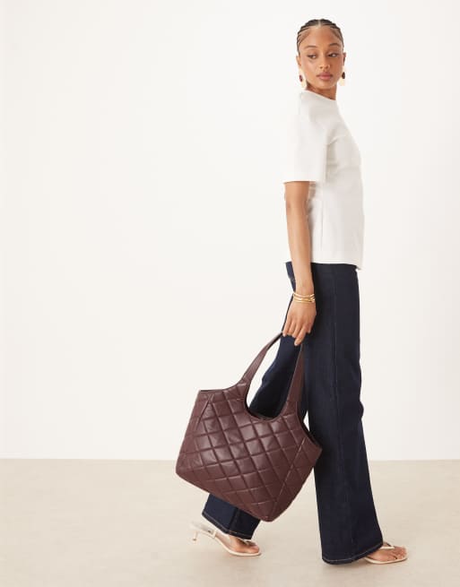 Accessorize quilted shoulder bag in burgundy, 2 of 4
