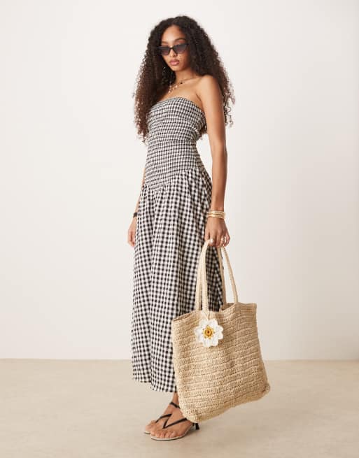 Accessorize raffia daisy shopper bag in neutral | ASOS