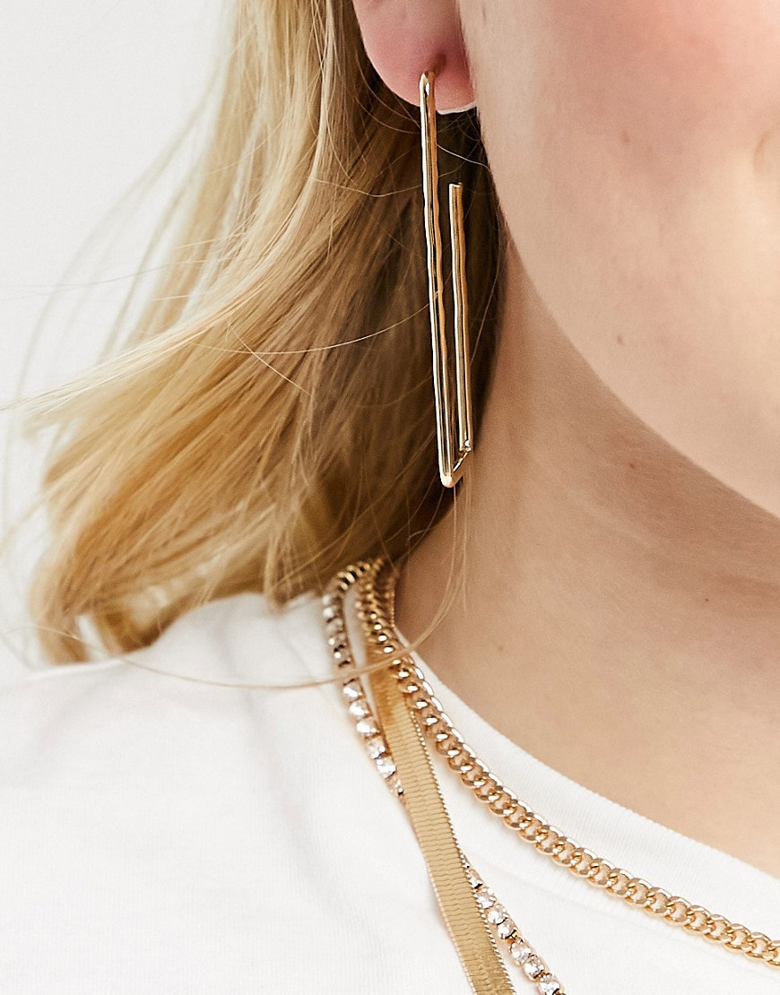 Accessorize rectangle earrings in gold