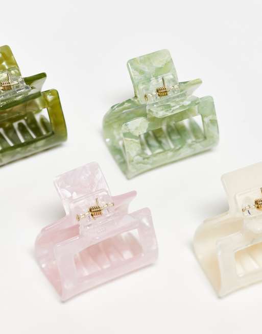 Accessorize resin hair claw 4 pack in multi