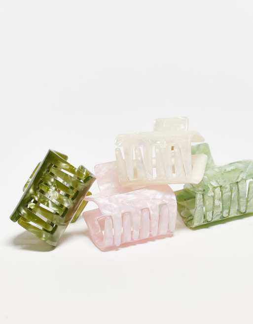 Accessorize resin hair claw 4 pack in multi