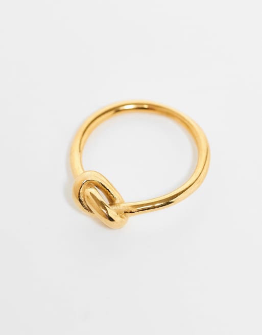 Accessorize – Ring i rostfritt stål med 14k guldplätering och knut, 3 av 3