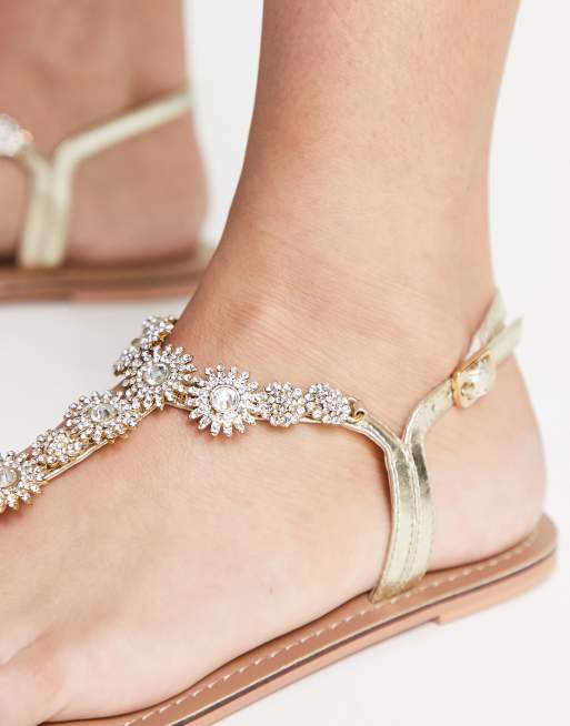 Sparkly flat sandals uk hot sale