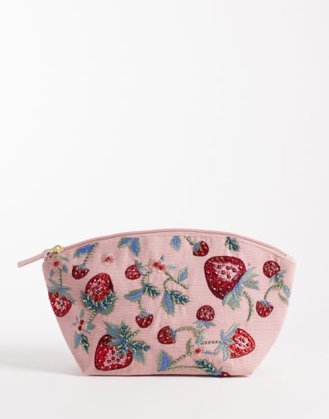 Accessorize – Rosa sminkväska med jordgubbsutsmyckning - view 1