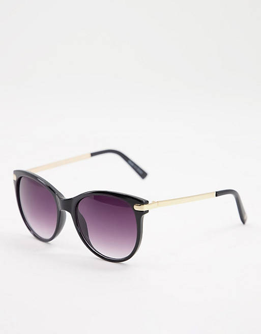 Accessorize Rubee flat top oversize sunglasses in black