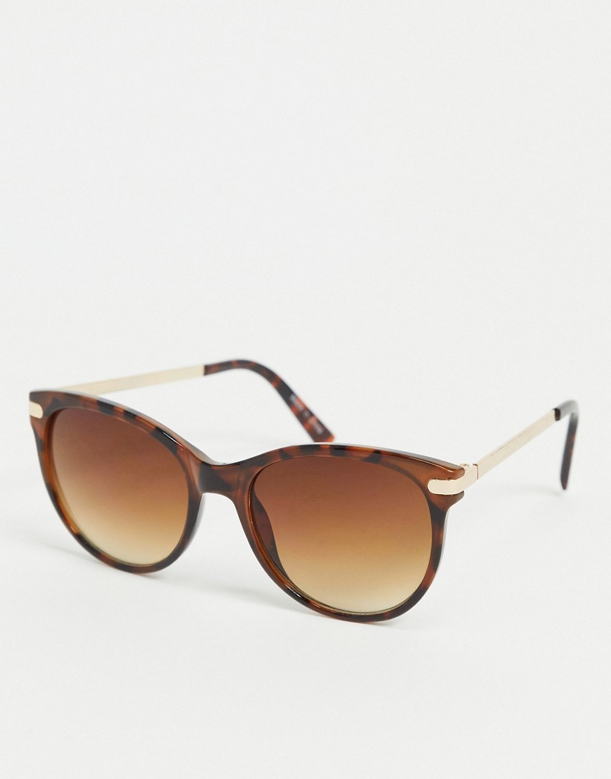 Accessorize Rubee flattop oversize sunglasses in tortoise shell-Brown