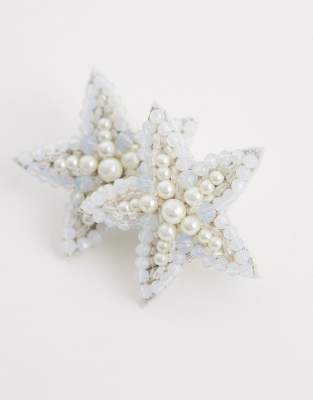Accessorize - Sabrina - Boucles d'oreilles étoile de mer ornées de perles - Blanc