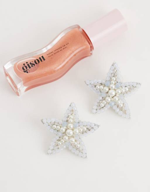 Accessorize sabrina starfish beaded stud earrings in white, 2 of 4