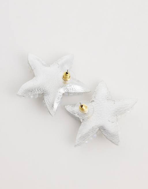 Accessorize sabrina starfish beaded stud earrings in white, 3 of 4