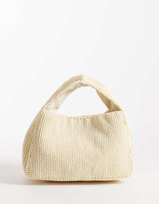 Accessorize - Sac à main en perles - Jaune beurre
