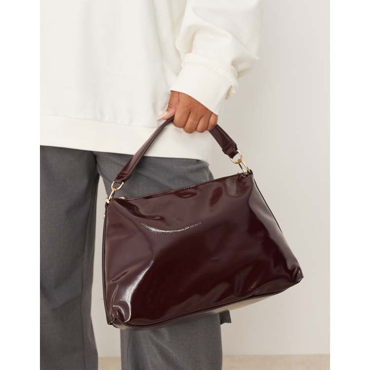 Accessorize Sac à main vernis souple porté main Bordeaux ASOS