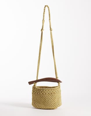 Sac bandoulière avec poignée style poisson - Doré