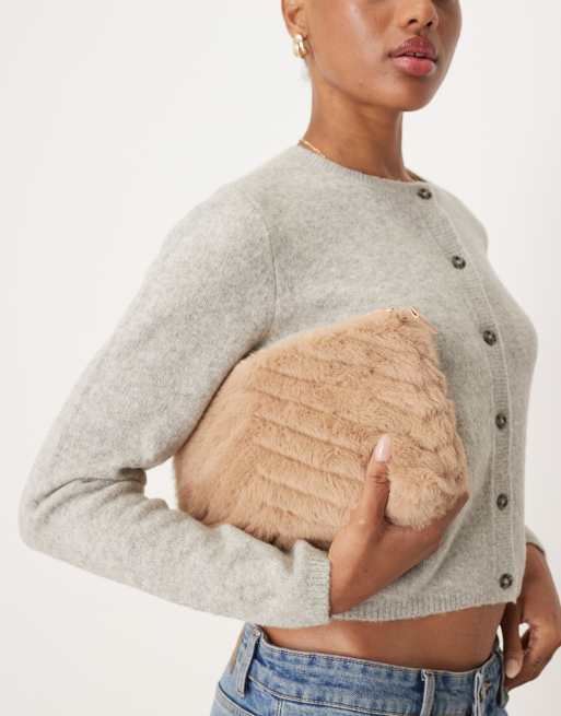 Sac Bandoulière Rose Fausse Fourrure Burgoyne London – Chaîne Dorée – Petit Modèle – Neuf Avec étiquettes