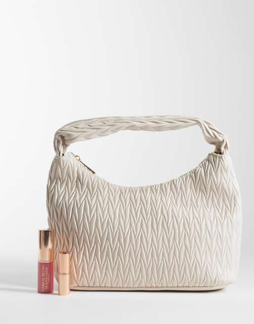 Accessorize - Sac porté épaule matelassé de taille moyenne avec anse - Crème, 2 de 4