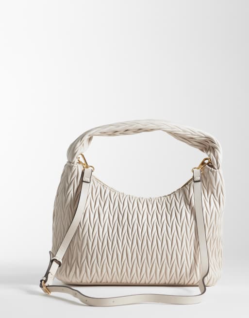 Accessorize - Sac porté épaule matelassé de taille moyenne avec anse - Crème, 3 de 4