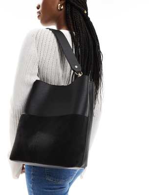Sac seau daim noir hotsell