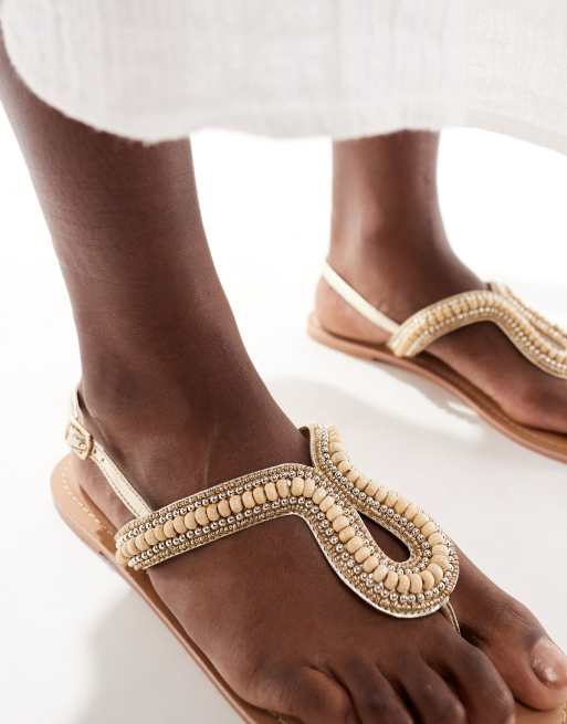 Accessorize – Sandały w kolorze złota z koralikami, 2 z 4